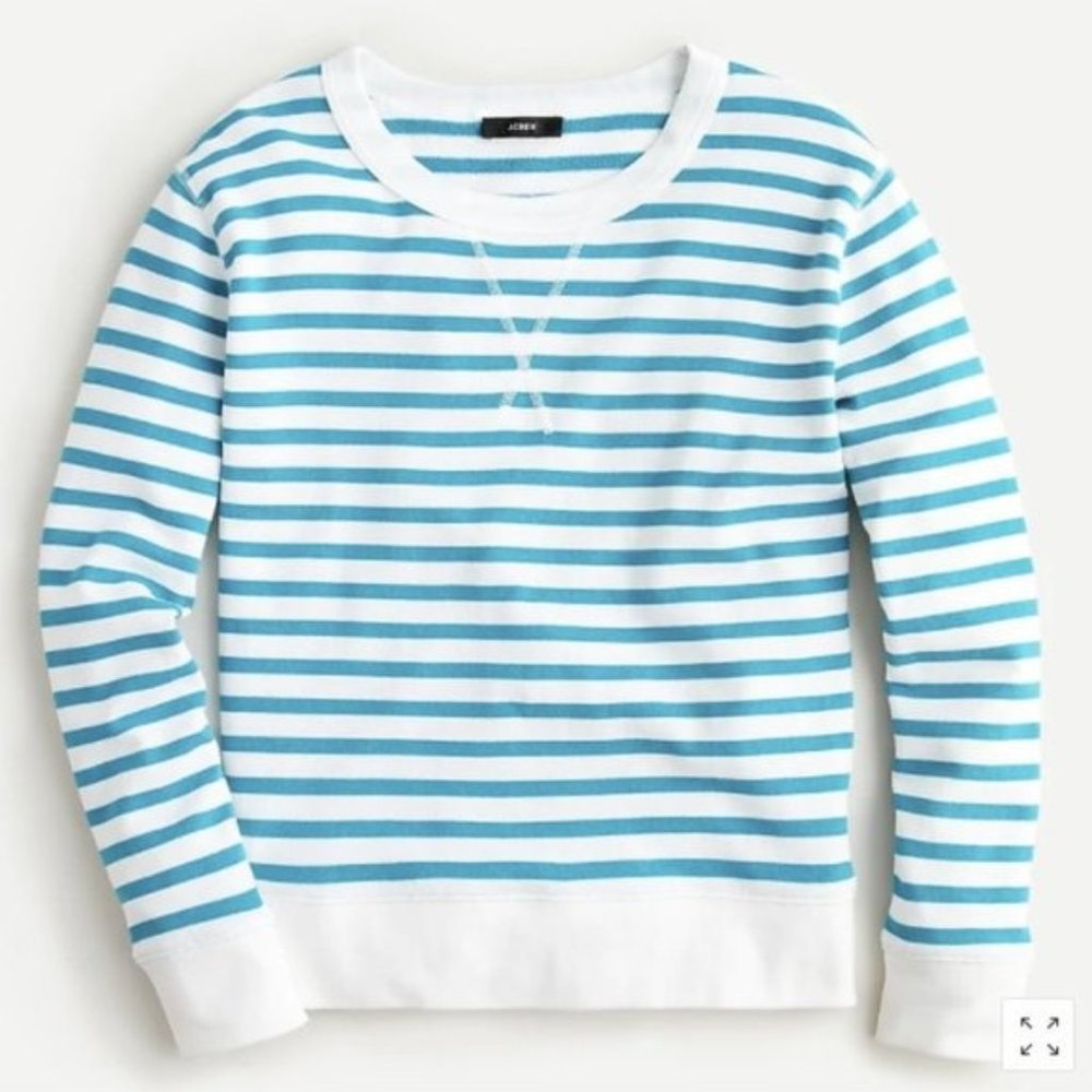 J.Crew STRIPED BOYFRIEND SWEATSHIRT